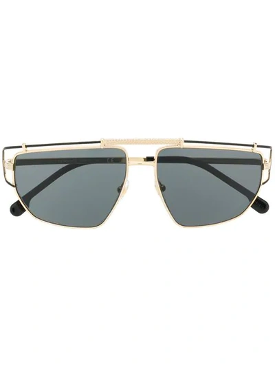 Versace Top Bar Square Sunglasses In Black