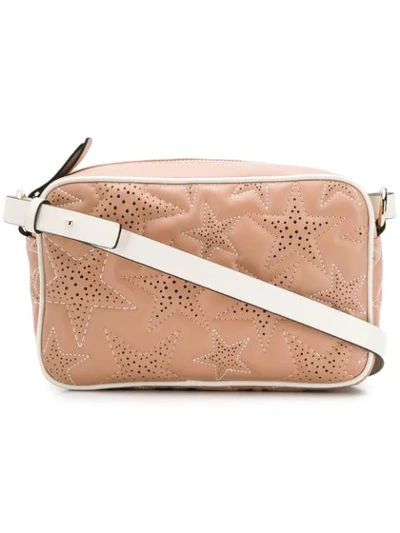 Red Valentino Red(v) Perforated Star Camera Bag In Neutrals