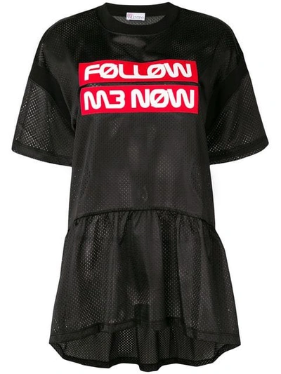 Red Valentino Follow Me Now Mesh Top In Blue