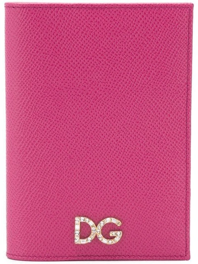 Dolce & Gabbana Embellished Logo Wallet In Pink