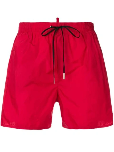 Dsquared2 Logo Swim Shorts In Red