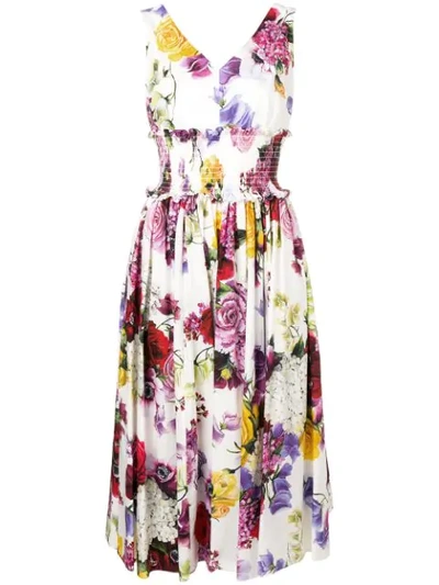 Dolce & Gabbana Corset Detail Floral Print Dress - Haw86 Ortensie Fiori F Nat