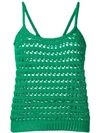 Prada Crochet Tank Top In Green