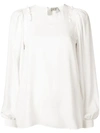 N°21 Ruffle Trim Blouse In White