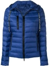 Moncler Hooded Padded Jacket In Blue