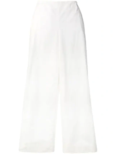 Theory High-waist Flared Trousers In White