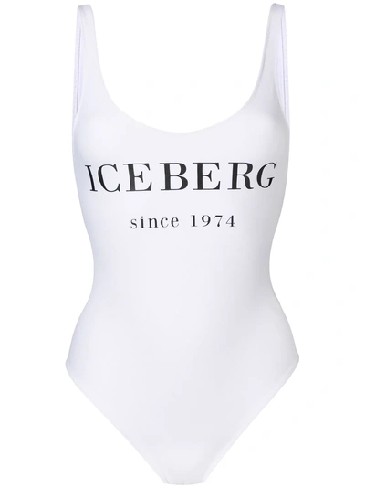 Iceberg Logo Swimsuit - White