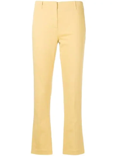 Aspesi Slim Cropped Trousers In Yellow