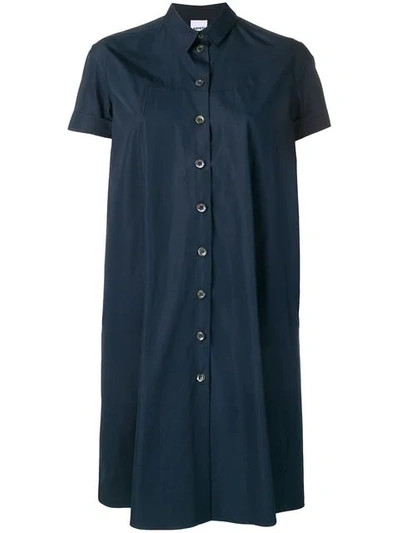 Aspesi Oversized Shirt Dress In Blue