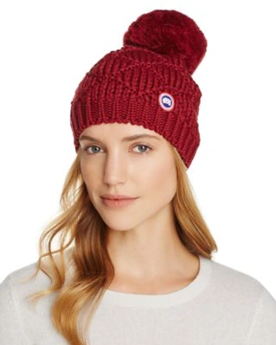 Canada Goose Merino Wool Beanie With Oversized Pom pom In Niagara