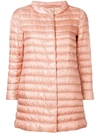 Herno Funnel Neck Padded Jacket In Pink