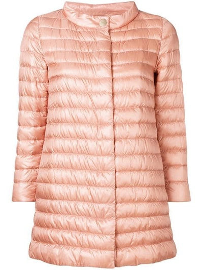 Herno Funnel Neck Padded Jacket In Pink