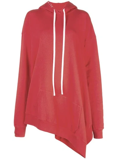 Ben Taverniti Unravel Project Oversized Long Hoodie In Red