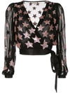 Temperley London Sequin Embroidered Star Blouse In Black