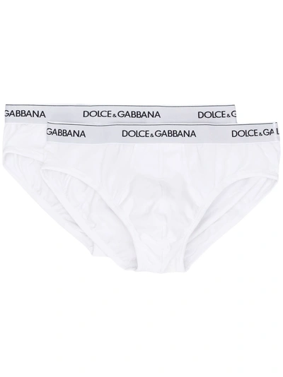 Dolce & Gabbana Two Pack Logo Briefs - White