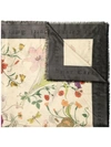 Gucci Flora Gothic Print Scarf In Black