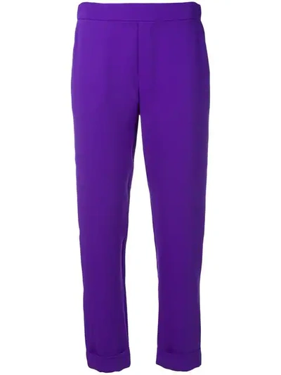 P.a.r.o.s.h Slim-fit Cropped Trousers In Purple