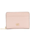 Michael Michael Kors Zipped Logo Wallet In 187 Soft Pink