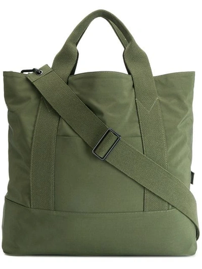 Aspesi Large Shopper Tote In Green