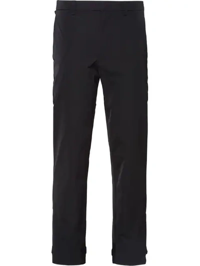 Prada Touch Strap Detail Trousers - Black