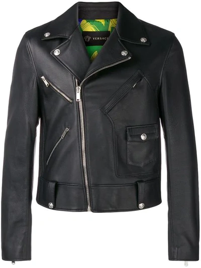 Versace Classic Biker Jacket In Black