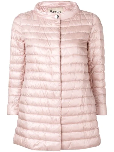 Herno Iconico Funnel Neck Padded Jacket In Pink
