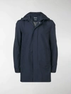 Herno Hooded Raincoat In Blue