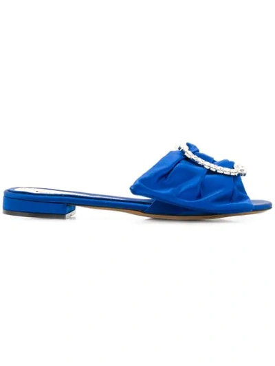 Alexandre Vauthier Lola Flat Sandals In Blue