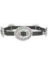 Alberta Ferretti Engraved Medallion Belt In Black