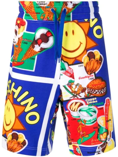 Moschino Ice Cream Printed Shorts In Blue