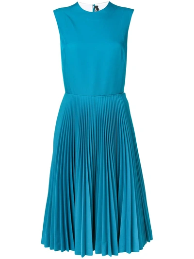 Calvin Klein 205w39nyc Sleeveless Pleated Dress In Blue