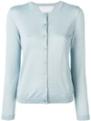 Red Valentino Crew Neck Buttoned Cardigan In Blue