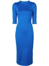 Alice And Olivia Fitted Midi Dress In Blue