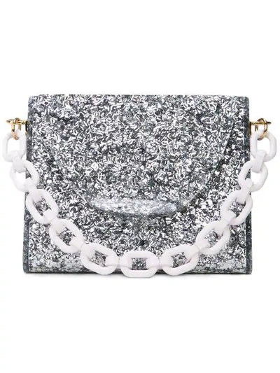 Edie Parker Confetti Mini Bag In Silver