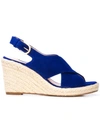 Stuart Weitzman Cross Strap Sandals In Blue