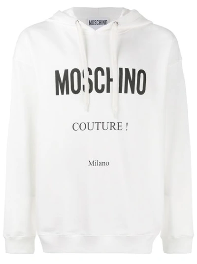 Moschino Couture! Drawstring Hoodie In White