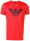 Emporio Armani Logo Print T-shirt In Orange