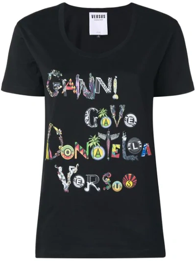 Versus Printed T-shirt In Black