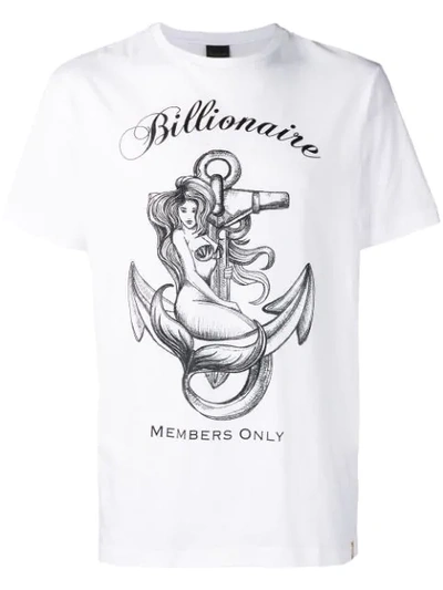 Billionaire Members Only Printed T-shirt In White