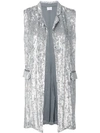 P.a.r.o.s.h Sequinned Sleeveless Jacket In Silver