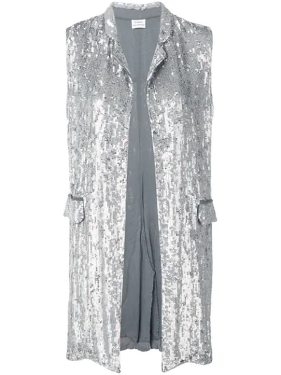 P.a.r.o.s.h Sequinned Sleeveless Jacket In Silver