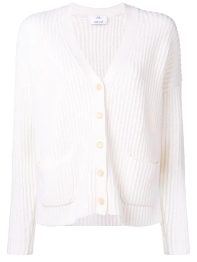 Allude Ribbed Knit Cardigan In Neutrals