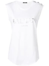 Balmain Sleeveless Logo T-shirt In White