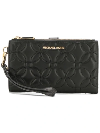 Michael Michael Kors Large Quilted Smartphone Wristlet In Black
