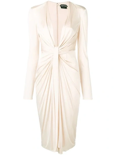 Tom Ford Jersey Cocktail Dress In Neutrals
