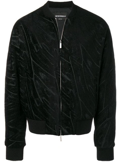 Emporio Armani Gemusterte Bomberjacke In Black