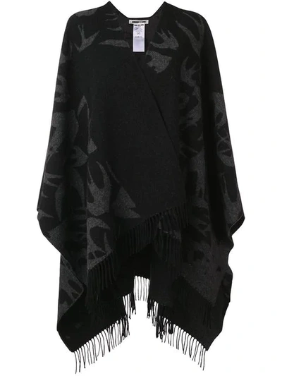 Mcq By Alexander Mcqueen Swallow Poncho In Black