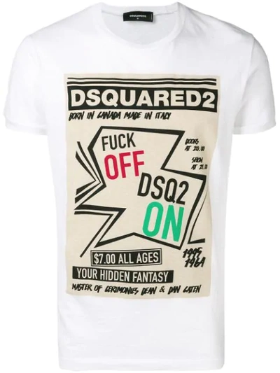 Dsquared2 Graphic Print T-shirt In White