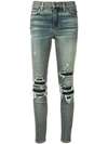 Amiri Distressed Skinny Jeans - Blue