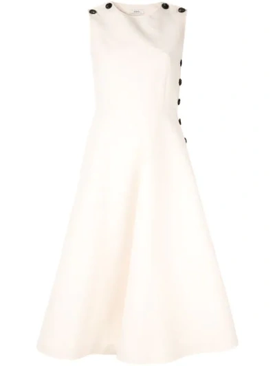 Goen J Button Detail Dress In White